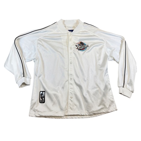 Pro Layer Other - Vintage Pro Layer Detroit Pistons NBA Warm Up Jacket Mens Medium White 90s Mesh